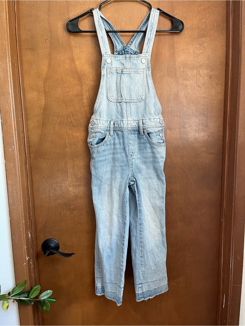 Girls Light Wash Denim Overalls 6/7